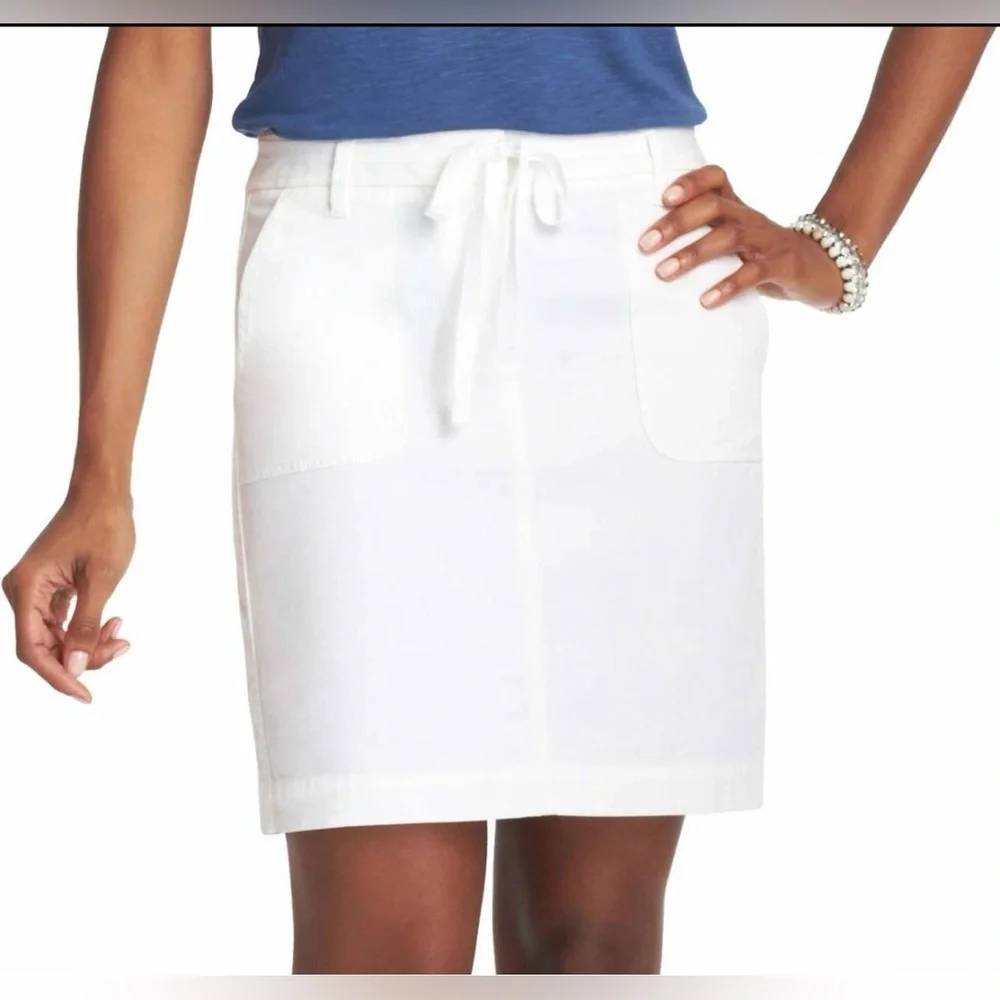Ann Taylor LOFT Bright White Tie-Waist Mini Skirt - Picture 1 of 10